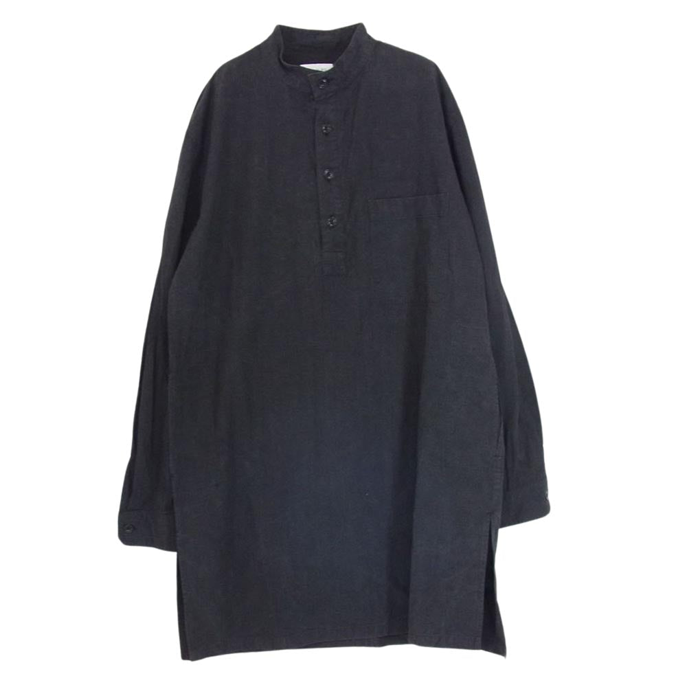 ルメール 1577-299-6414 国内正規品 シルク混  スタンドカラー グランパシャツ プルオーバー 長袖 ロングシャツ グレー系 S【中古】