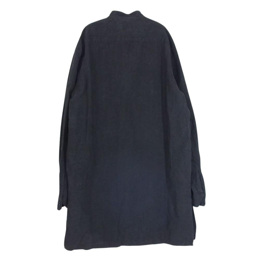 ルメール 1577-299-6414 国内正規品 シルク混  スタンドカラー グランパシャツ プルオーバー 長袖 ロングシャツ グレー系 S【中古】