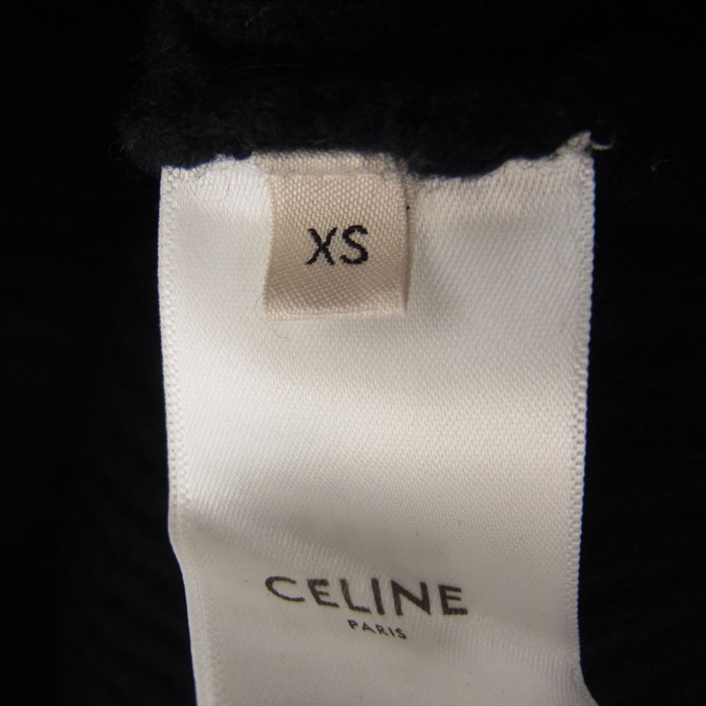 CELINE セリーヌ 22SS 2A53W489Q ARTIST BAJA JACQUARD RIBBED WOOL HOODIE エディスリマン  バハ ジャカード リブ ウール オーバーサイズ ニット パーカー ブラック系 XS【中古】