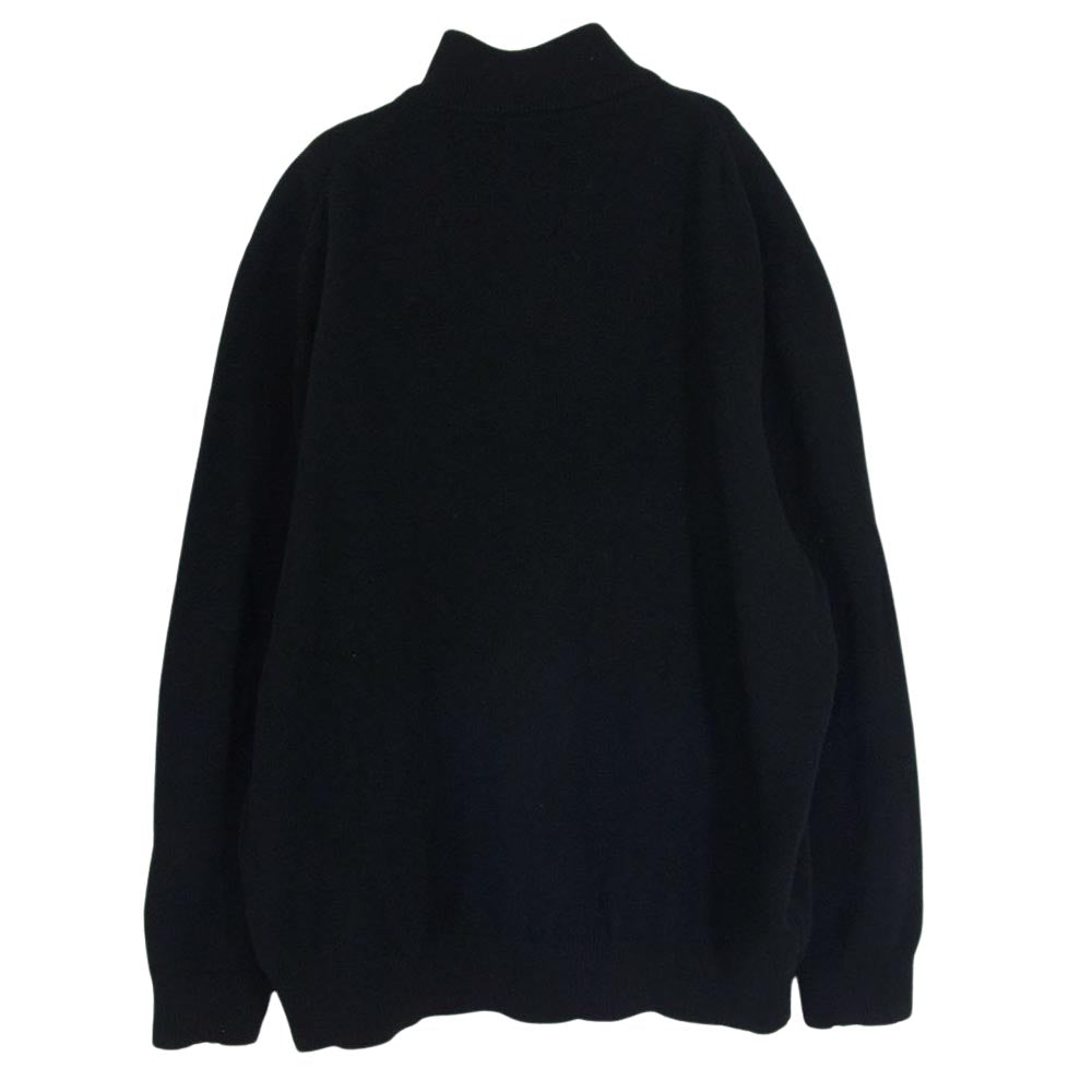 BURBERRY LONDON バーバリー ロンドン BBT32-709-09 刺繍 ロゴ ハーフジップ ウール 長袖 ニット  ブラック系 L【中古】