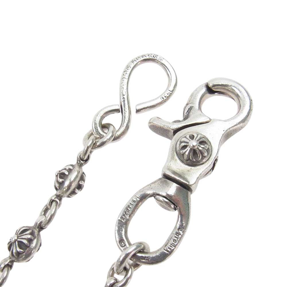 CHROME HEARTS クロムハーツ（原本無） 2BALL LONG-S 1クリップ ロング クロスボール ウォレット チェーン シルバー系【中古】