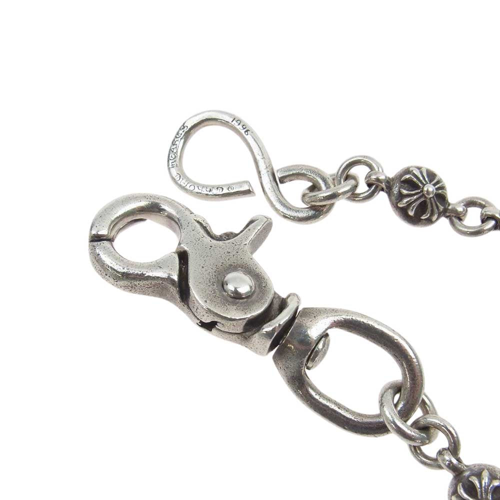 CHROME HEARTS クロムハーツ（原本無） 2BALL LONG-S 1クリップ ロング クロスボール ウォレット チェーン シルバー系【中古】