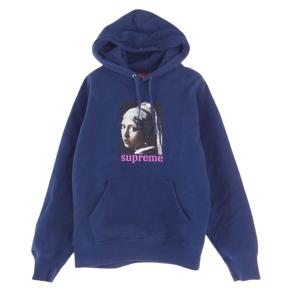 Supreme シュプリーム 20AW Pearl Hooded Sweatshirt フェルメール フーデット スウェットシャツ パーカー フーディ ネイビー系 S【中古】