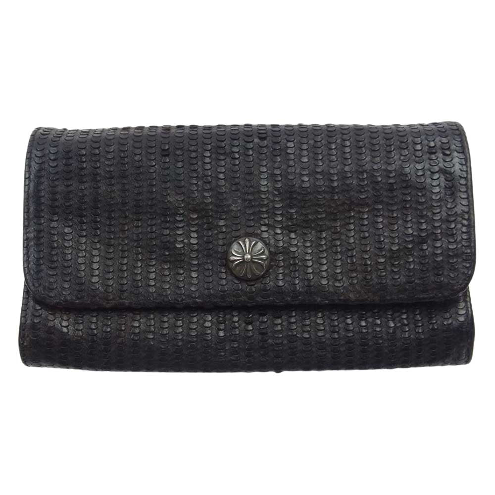 CHROME HEARTS クロムハーツ（原本無） JUDY ジュディ クロスボタン ノベルティレザー ウォレット 財布 ブラック系【中古】
