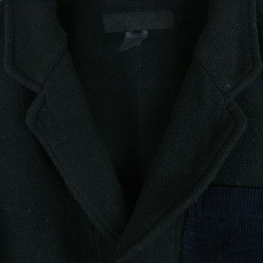 COMME des GARCONS コムデギャルソン W19114 SHIRT シャツ フランス製 ポリエステル フリース ポケット コーデュロイ 切替 2B テーラード ジャケット ブラック系 XS【中古】