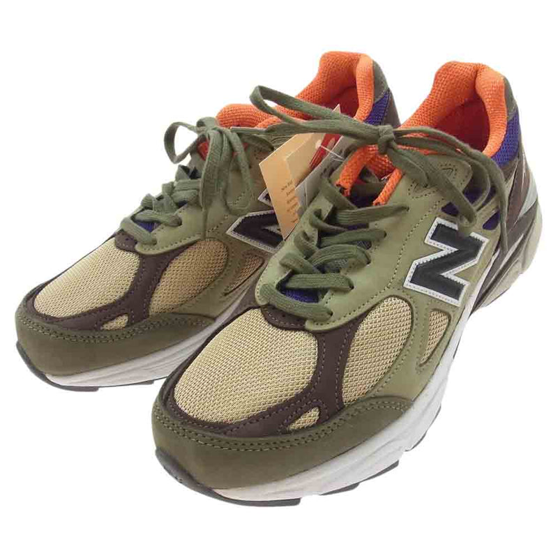 NEW BALANCE ニューバランス M990BT3 USA製 990 v3 BT3 ヌバック メッシュ スニーカー ブラウン系 カーキ系 28.5cm【極上美品】【中古】