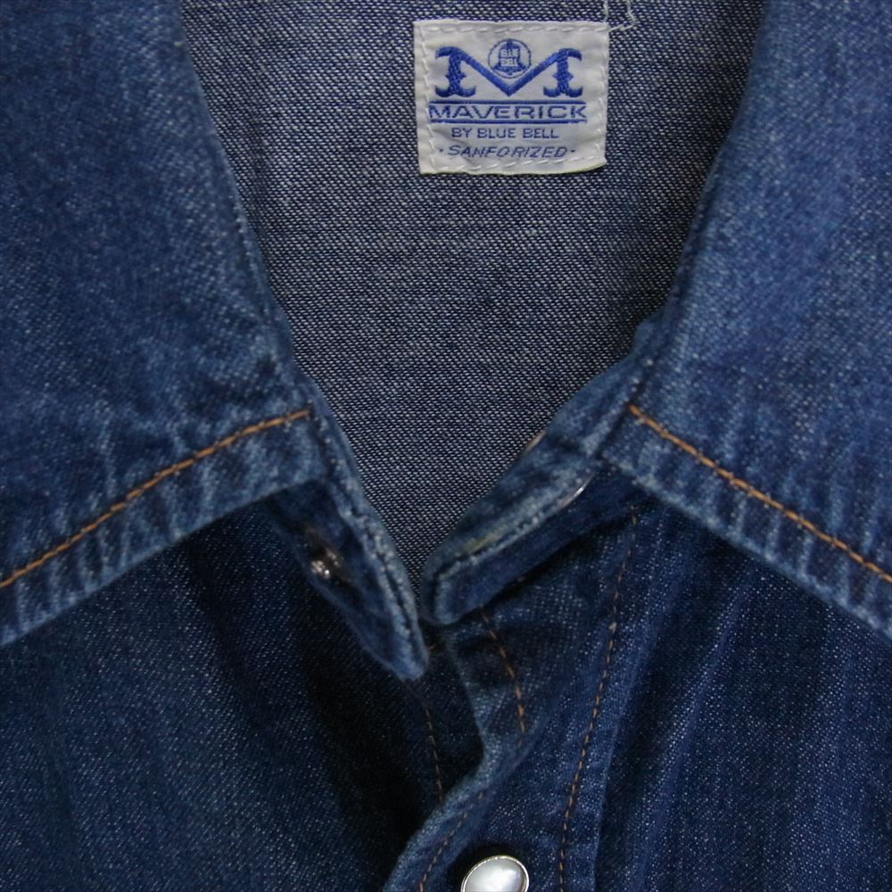 マーベリック デニム ウエスタン 長袖 シャツ インディゴブルー系 38【中古】