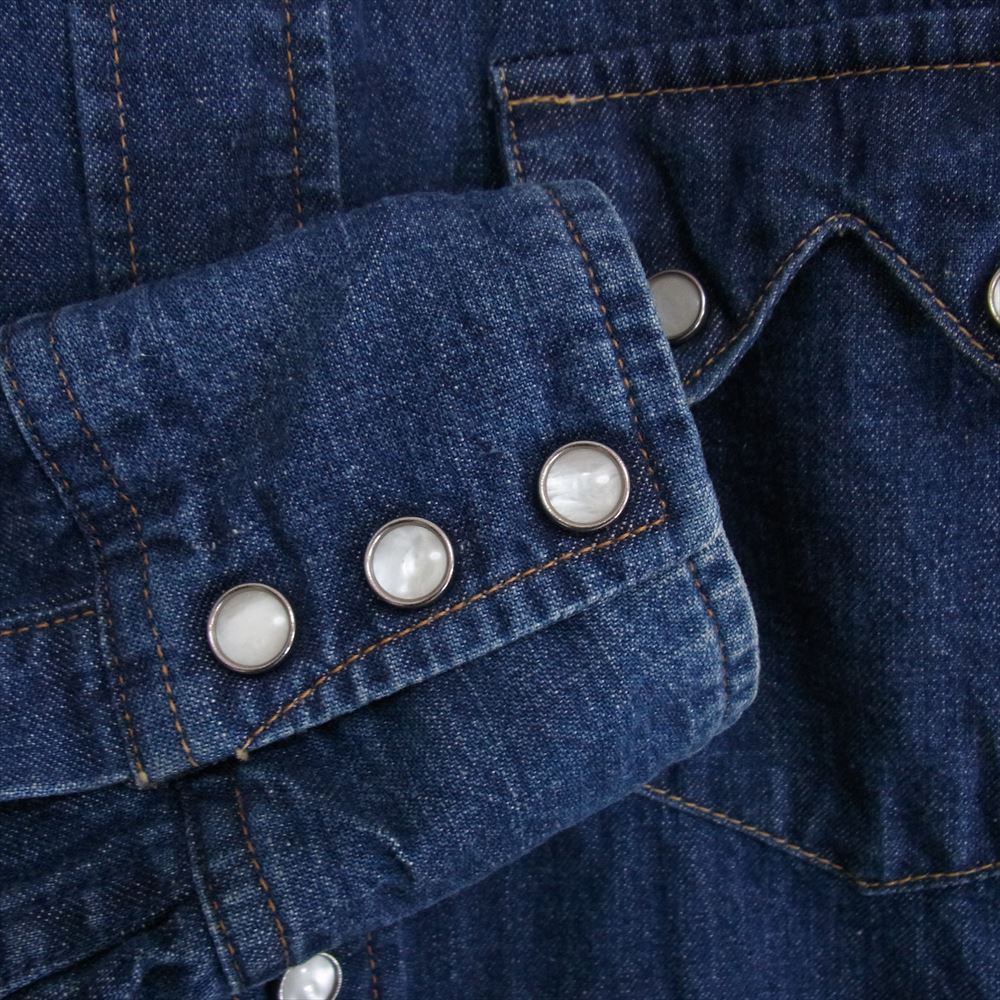 マーベリック デニム ウエスタン 長袖 シャツ インディゴブルー系 38【中古】