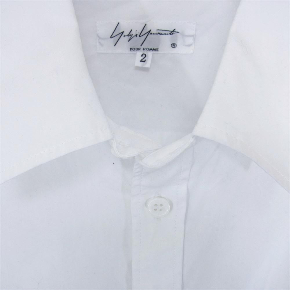 Yohji Yamamoto POUR HOMME ヨウジヤマモトプールオム 20AW HR-B30-053 前身切替 コットンブロード 長袖 シャツ ブラウス ホワイト系 2【中古】