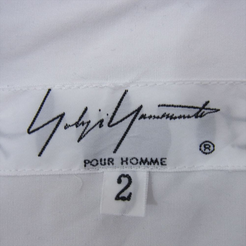 Yohji Yamamoto POUR HOMME ヨウジヤマモトプールオム 20AW HR-B30-053 前身切替 コットンブロード 長袖 シャツ ブラウス ホワイト系 2【中古】