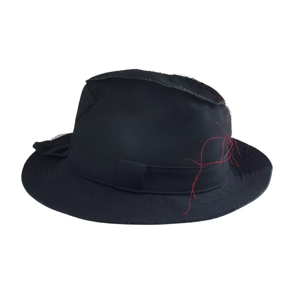 Yohji Yamamoto POUR HOMME ヨウジヤマモトプールオム 21SS look16 HD-H11-161 こわれもの ワッペン ホースシュー ハット ブラック系 4【美品】【中古】
