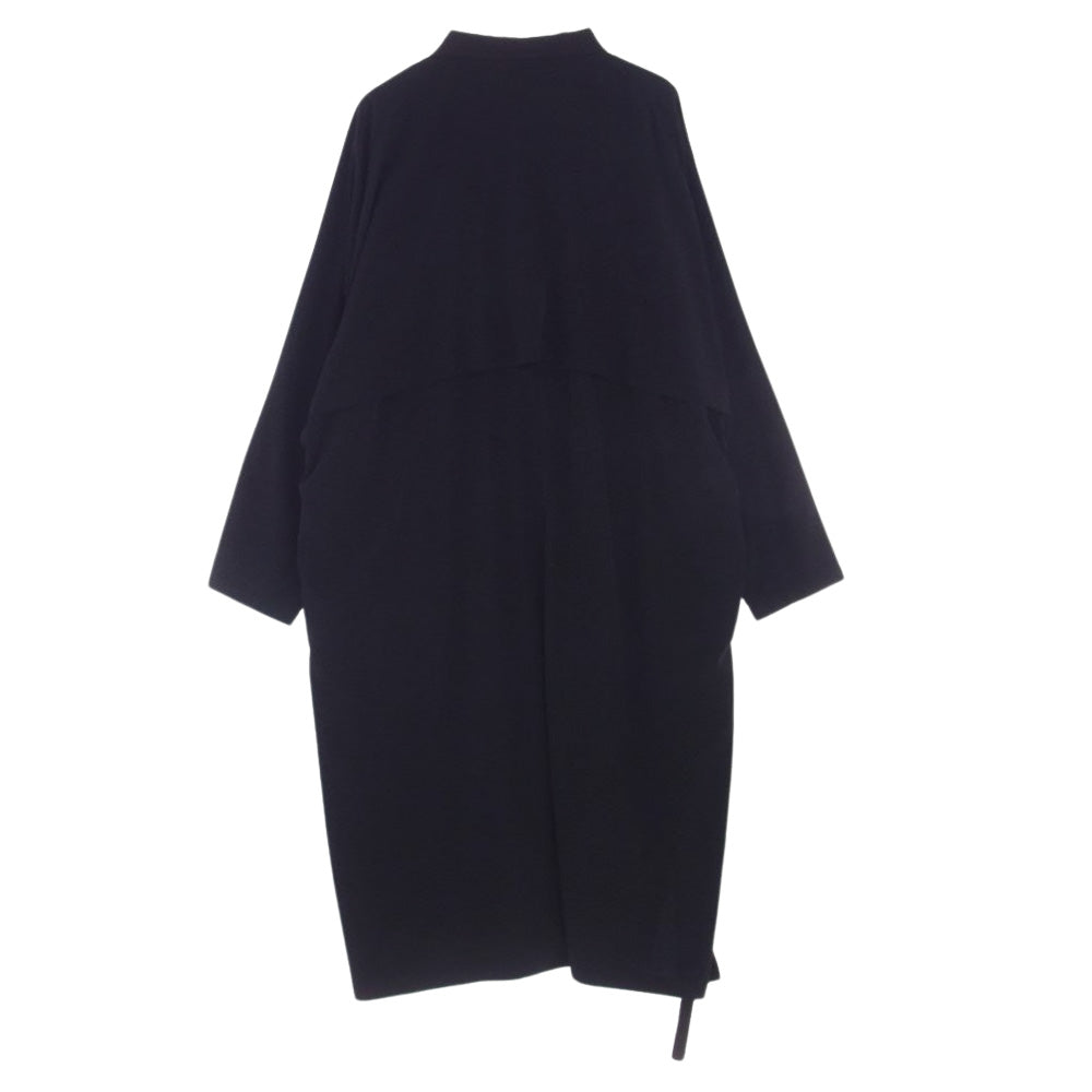 Yohji Yamamoto POUR HOMME ヨウジヤマモトプールオム 22ss look11 HG-C06-500 後ろギャザー オーバーサイズ ステンカラーコート ブラック系 1【中古】