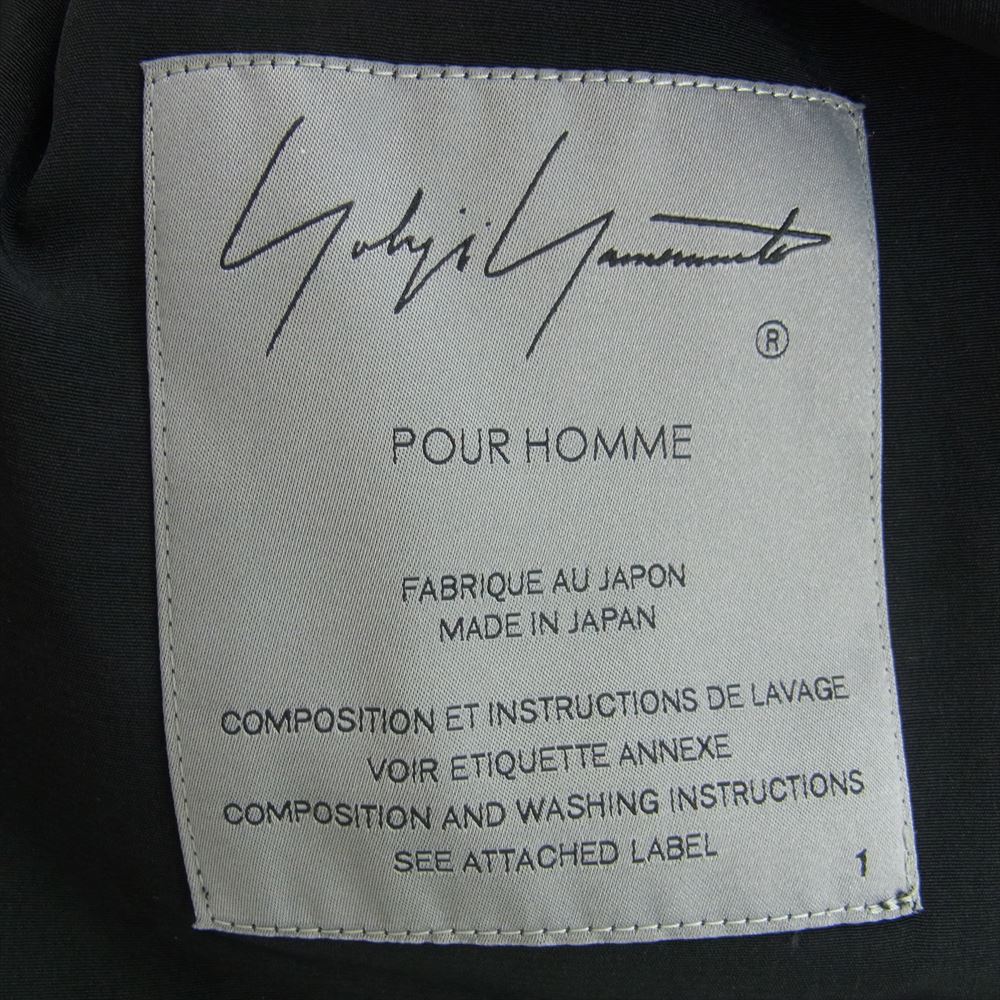 Yohji Yamamoto POUR HOMME ヨウジヤマモトプールオム 22ss look11 HG-C06-500 後ろギャザー オーバーサイズ ステンカラーコート ブラック系 1【中古】