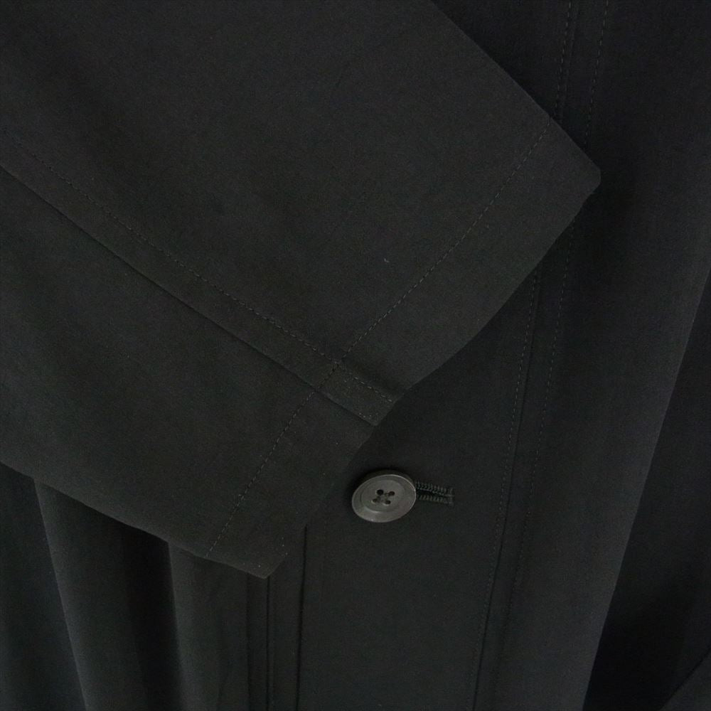 Yohji Yamamoto POUR HOMME ヨウジヤマモトプールオム 22ss look11 HG-C06-500 後ろギャザー オーバーサイズ ステンカラーコート ブラック系 1【中古】