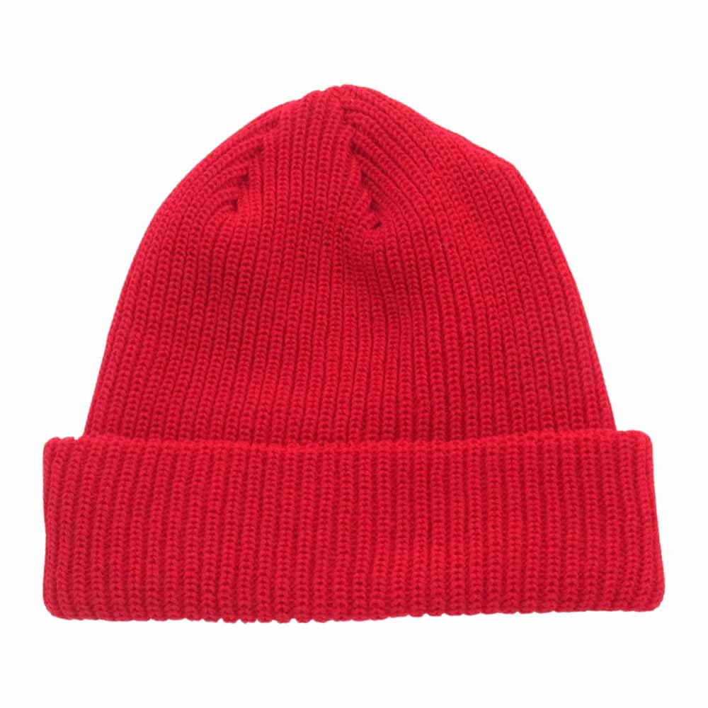 Supreme シュプリーム 18AW Oval Patch Beanie オーバル パッチ ビーニー ロゴ ニット キャップ 帽子 レッド系【中古】