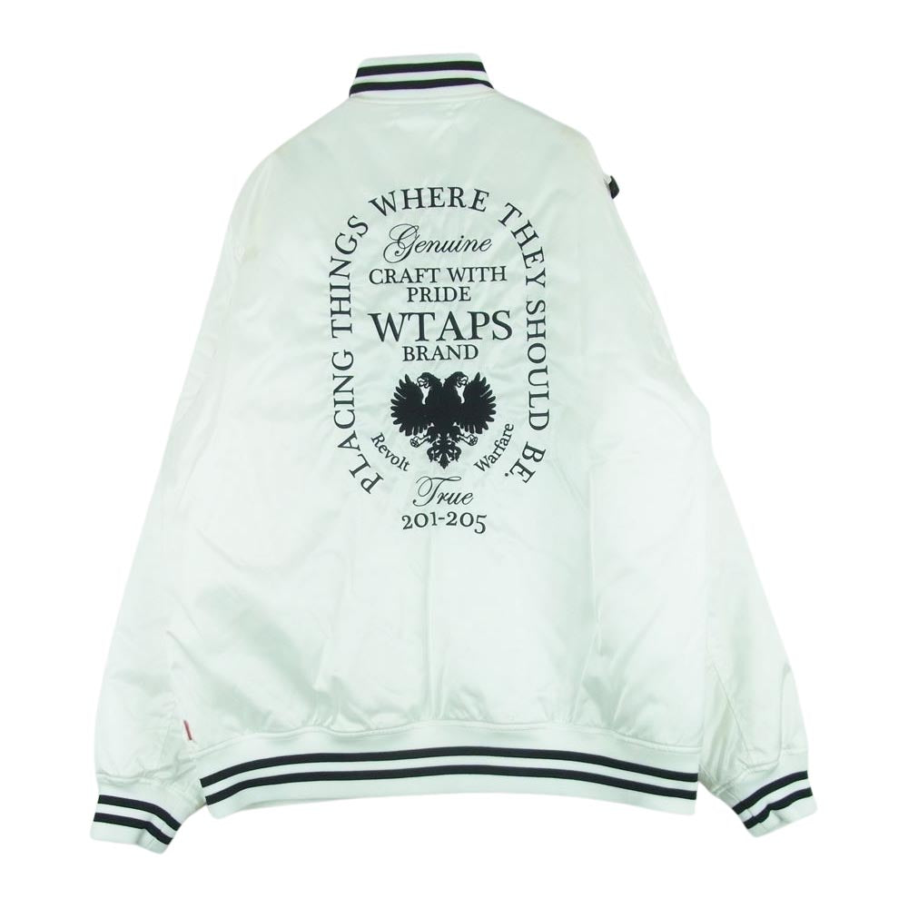 WTAPS ダブルタップス 17AW 172TQDT-JKT03 TEAM チーム リバーシブル ナイロン キルティング ジャケット バック刺繍 ホワイト系 3【中古】