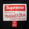 Supreme シュプリーム 21SS × Mitchell & Ness ミッチェル＆ネス Satin Varsity Jacket サテン バーシティ ジャケット ロゴ スタジャン ブラック系 M【中古】