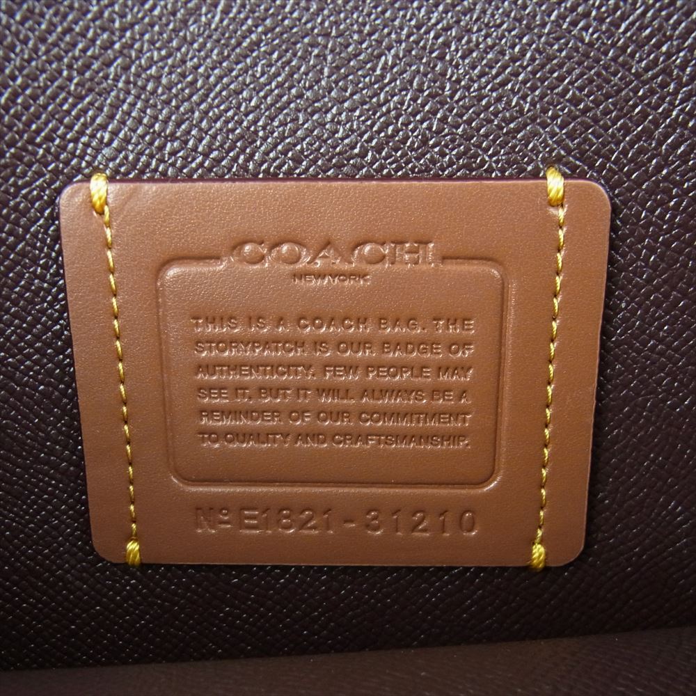 COACH コーチ 31210 チャーリー シグネチャー トート ショルダー バック ネイビー系【中古】