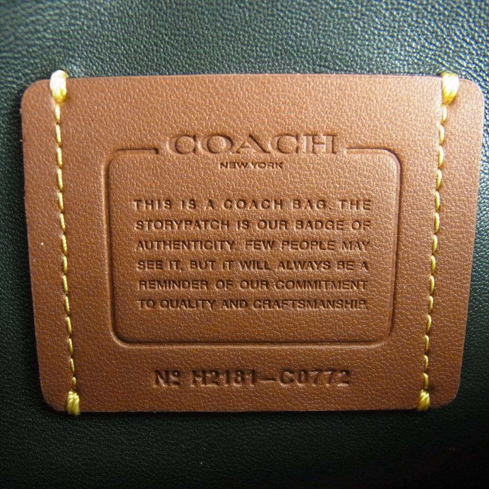 COACH コーチ C0772 ピロータピー レザー ショルダー バッグ モスグリーン系【中古】