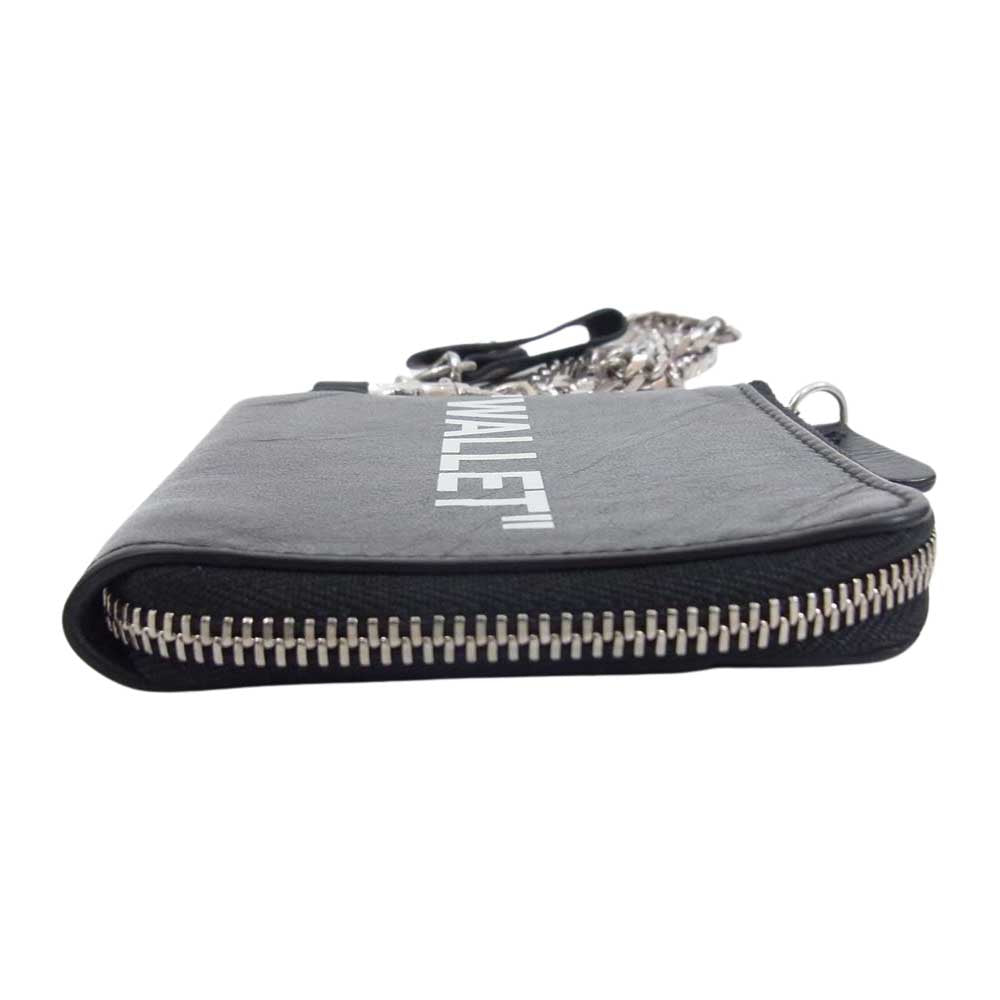 OFF-WHITE オフホワイト OMNC013E19853058 VIRGIL ABLOH ヴァージルアブロー ウォレットチェーン付き コインケース カードケース ミニ財布 ブラック系【中古】