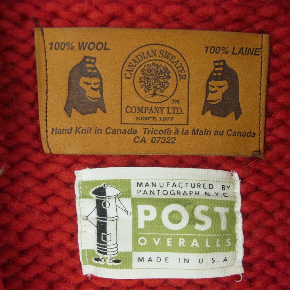 A BATHING APE アベイシングエイプ CANADIAN SWEATER カナディアン セーター POST O'ALLS ポストオーバーオールズ カウチン レッド系 ベージュ系 サイズ表記なし【中古】