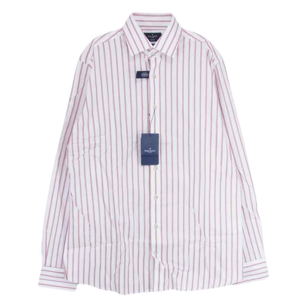 ハケットロンドン 縦長 ストライプ シャツ ブラウス 長袖 ホワイト系 M【極上美品】【中古】