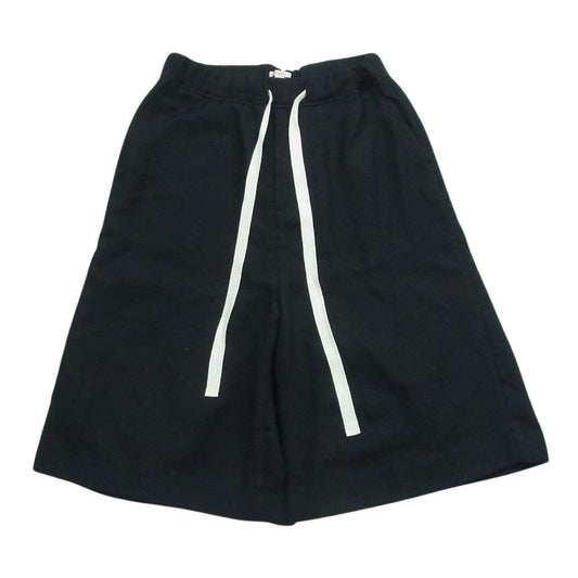 エムエーエスユー 21SS MFSS-PT0521 WIDE SHORTS ワイド ウール ドローコード パンツ ブラック系 46【中古】