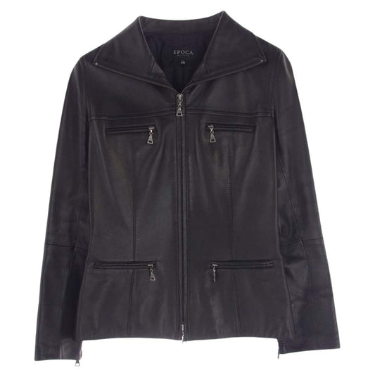 EPOCA エポカ ラム レザー ジャケット ブラック系 38【中古】