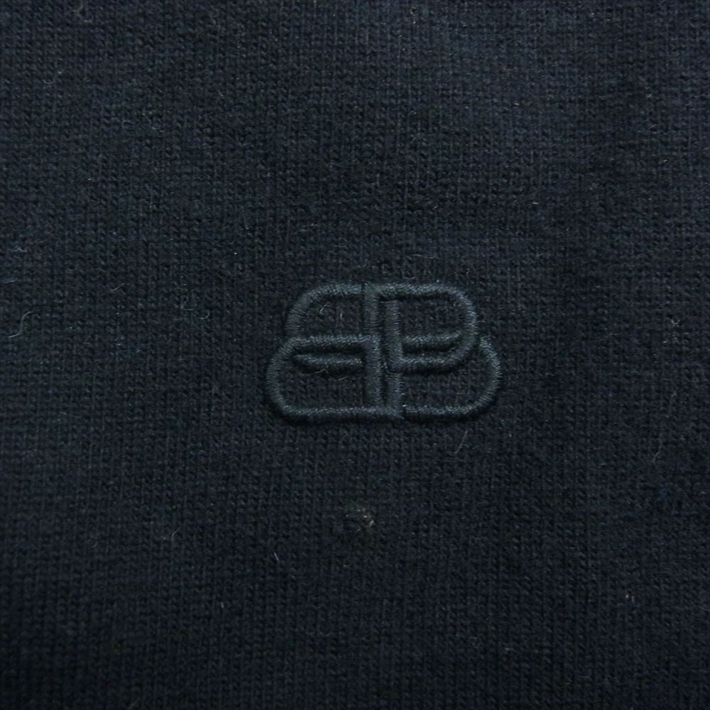 BALENCIAGA バレンシアガ 599888 BBロゴ刺繍 クルーネック オーバーサイズ セーター ニット ブラック系 M【中古】