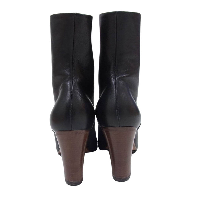 CELINE セリーヌ 319583NHBC Wrap Bootie 85 ナッパレザー ショート ヒール ブラック系 37【中古】