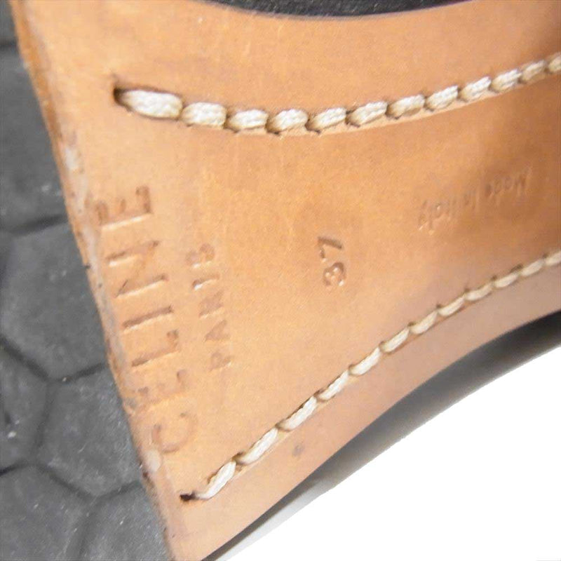 CELINE セリーヌ 319583NHBC Wrap Bootie 85 ナッパレザー ショート ヒール ブラック系 37【中古】