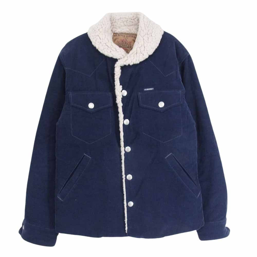 HOLLYWOOD RANCH MARKET ハリウッドランチマーケット ランチコート 細畝 コーデュロイ ランチ ジャケット ネイビー系 S【中古】