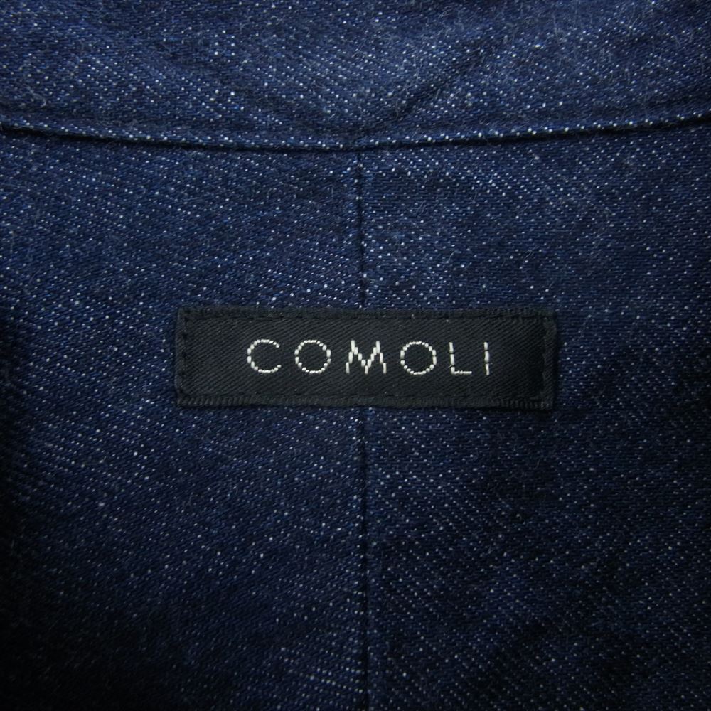 COMOLI コモリ 22AW ｗ03-02004 インディゴ デニム 長袖 シャツ コモリシャツ インディゴブルー系 2【中古】