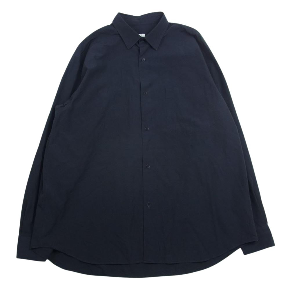 COMOLI コモリ 23SS x01-02001 胸ポケット コットン 長袖 シャツ コモリシャツ ブラック系 2【中古】