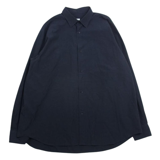 COMOLI コモリ 23SS x01-02001 胸ポケット コットン 長袖 シャツ コモリシャツ ブラック系 2【中古】