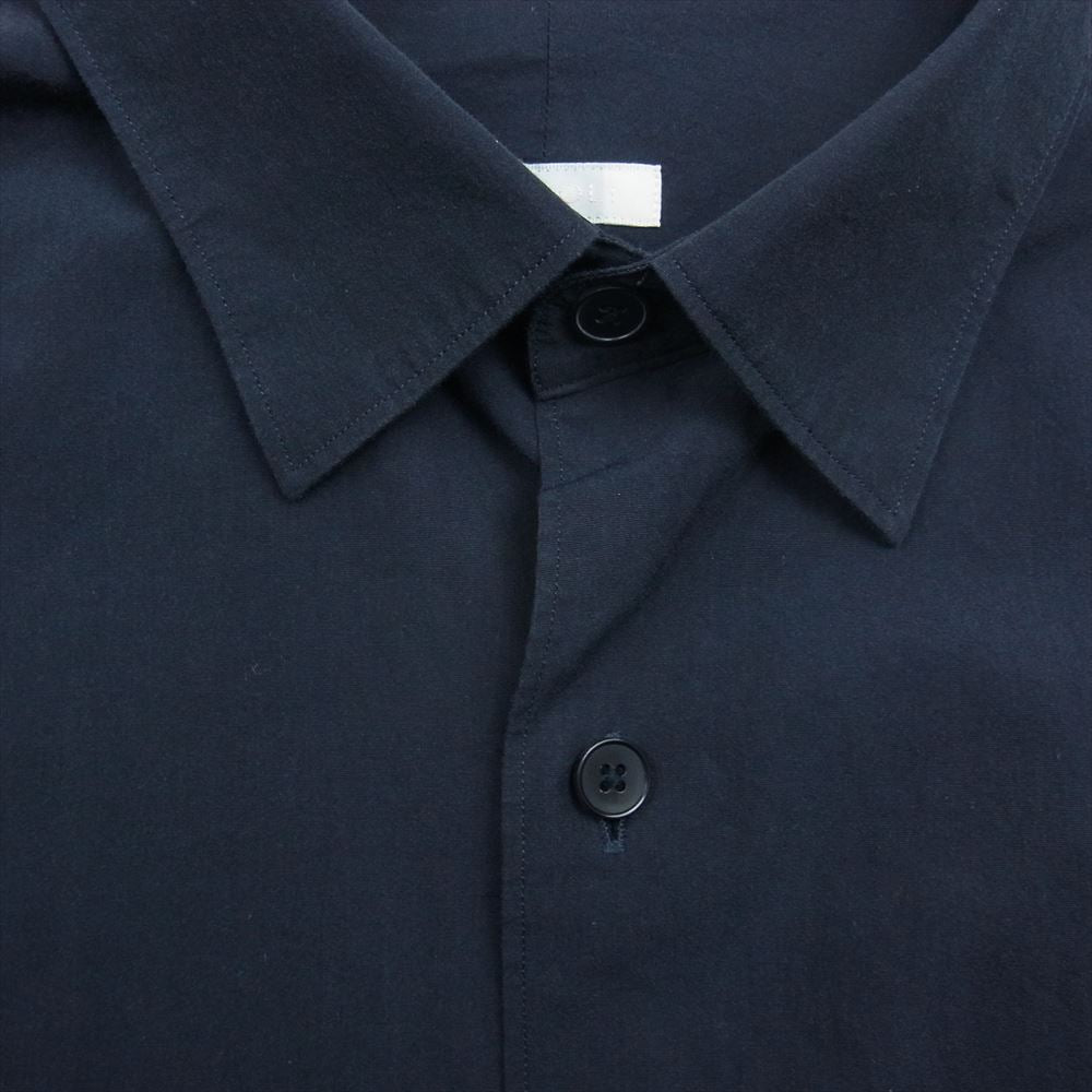 COMOLI コモリ 23SS x01-02001 胸ポケット コットン 長袖 シャツ コモリシャツ ブラック系 2【中古】