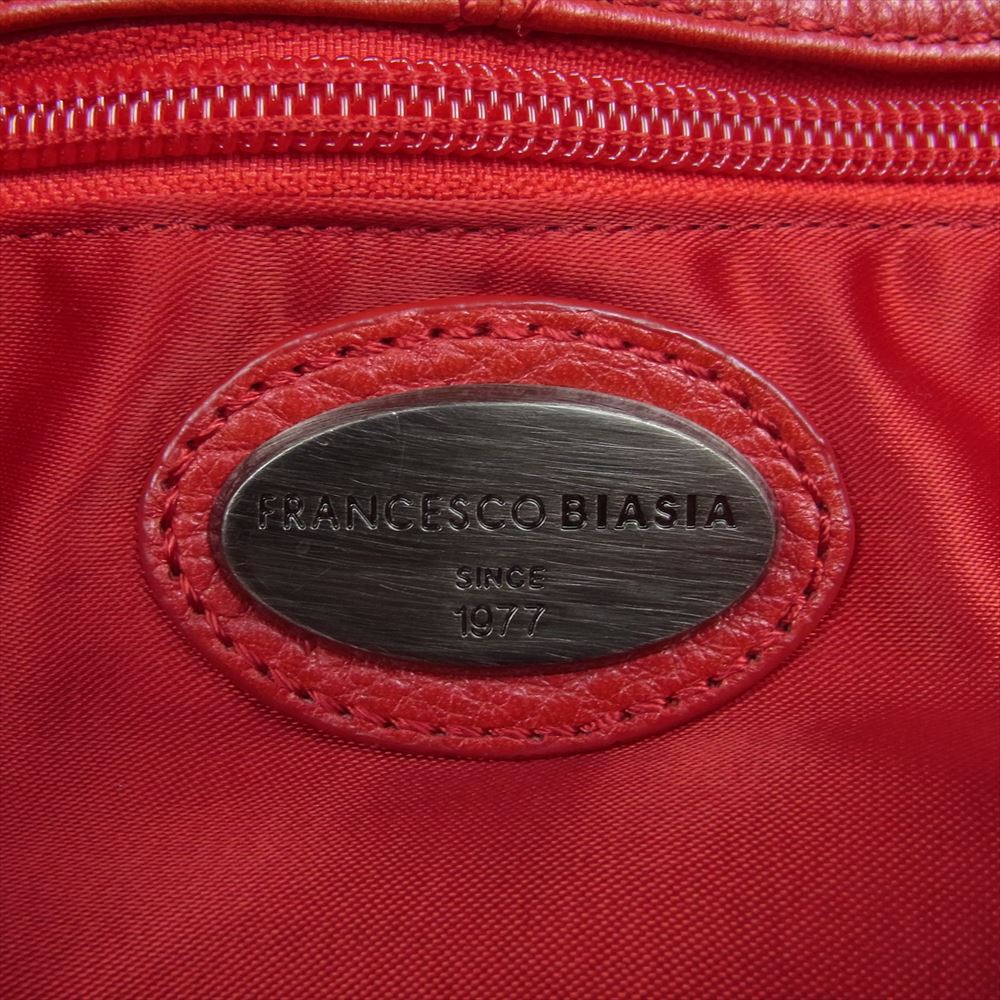 フランチェスコ ビアジア レザー ハンドバッグ レッド系【中古】