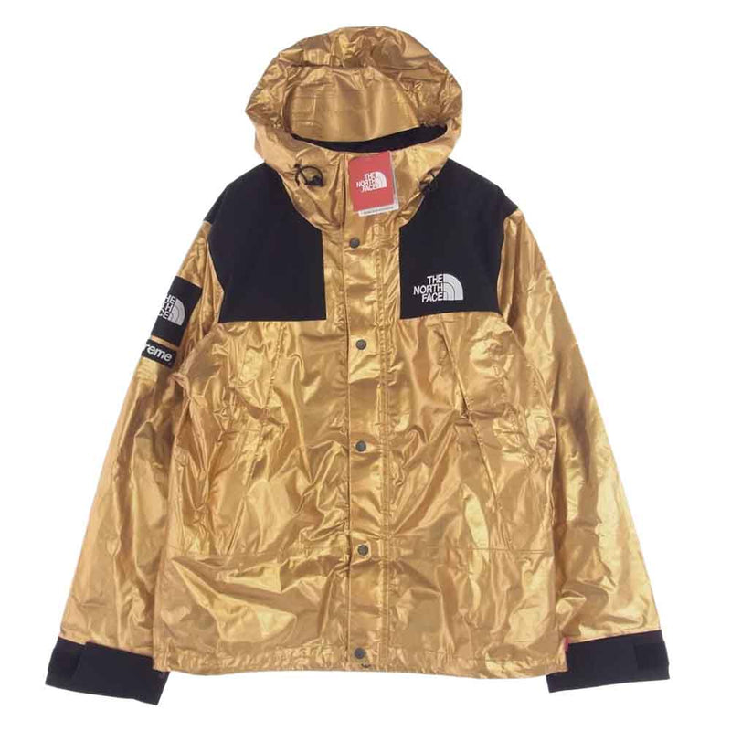 Supreme シュプリーム 18SS × The North Metallic Mountain Parka ノースフェイス メタリック マウンテン パーカー ジャケット ゴールド系 ブラック系 USA:M【新古品】【未使用】【中古】