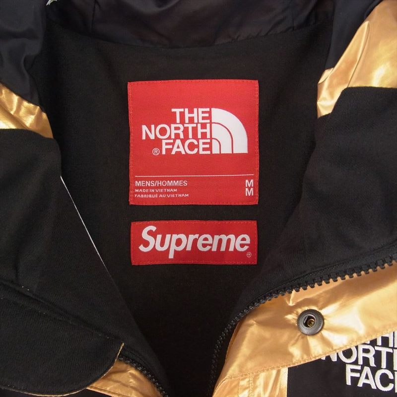 Supreme シュプリーム 18SS × The North Metallic Mountain Parka ノースフェイス メタリック マウンテン パーカー ジャケット ゴールド系 ブラック系 USA:M【新古品】【未使用】【中古】