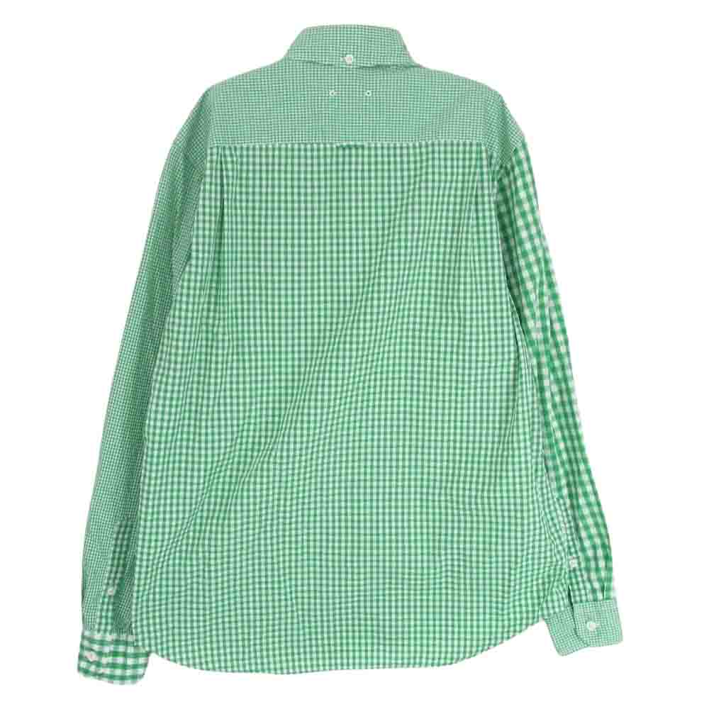 SOPHNET. ソフネット SOPH-80045 クレイジーパターン チェック ボタンダウン 長袖 シャツ グリーン系 M【中古】