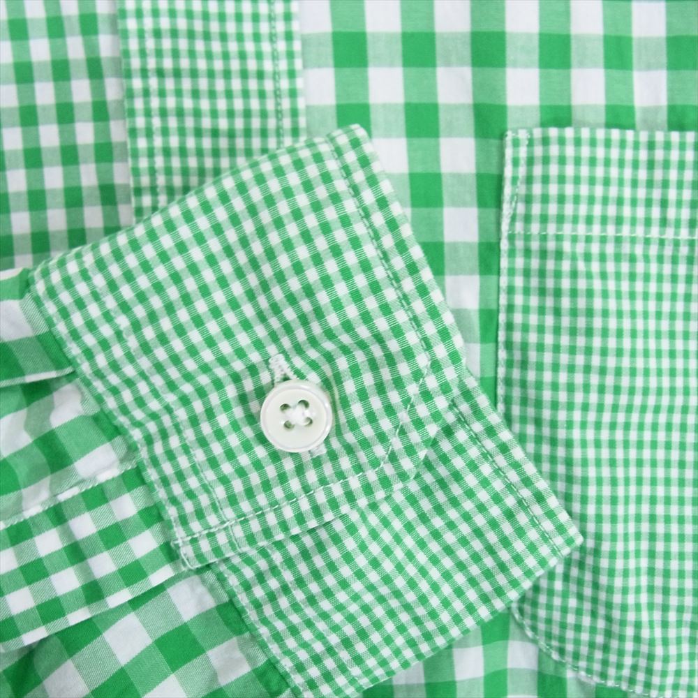 SOPHNET. ソフネット SOPH-80045 クレイジーパターン チェック ボタンダウン 長袖 シャツ グリーン系 M【中古】