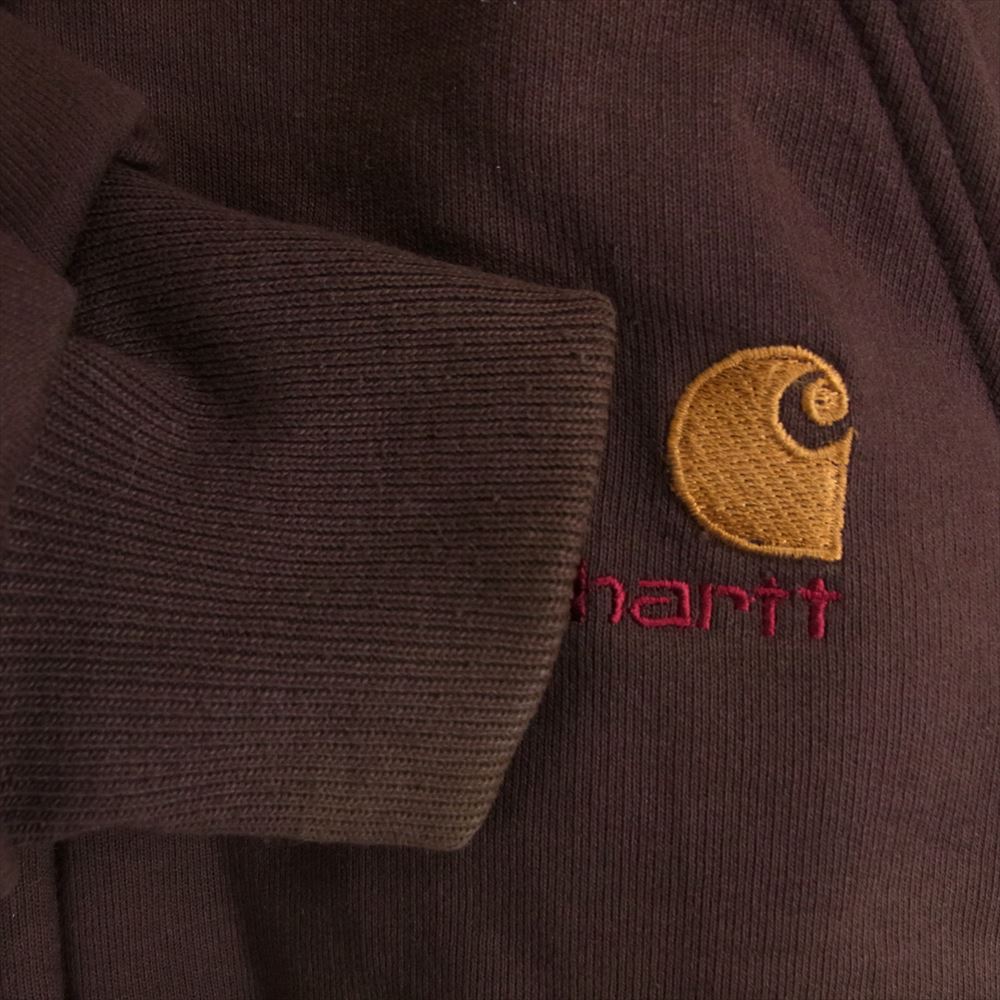Carhartt カーハート 裏地サーマル フルジップ スウェット パーカー ブラウン系 サイズ表記無【中古】