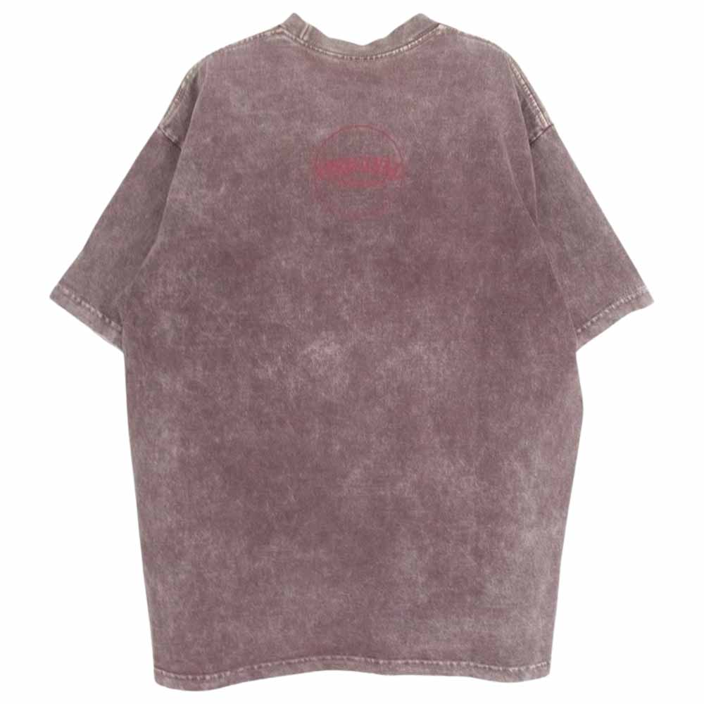 TENDERLOIN テンダーロイン WASH ACID TEE ウォッシュ アシッド 加工 ロゴ プリント PRO CLUB プロクラブ ボディ 半袖 Tシャツ ブラウン系 L【中古】