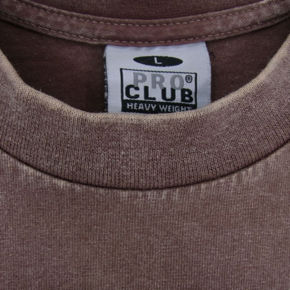 TENDERLOIN テンダーロイン WASH ACID TEE ウォッシュ アシッド 加工 ロゴ プリント PRO CLUB プロクラブ ボディ 半袖 Tシャツ ブラウン系 L【中古】