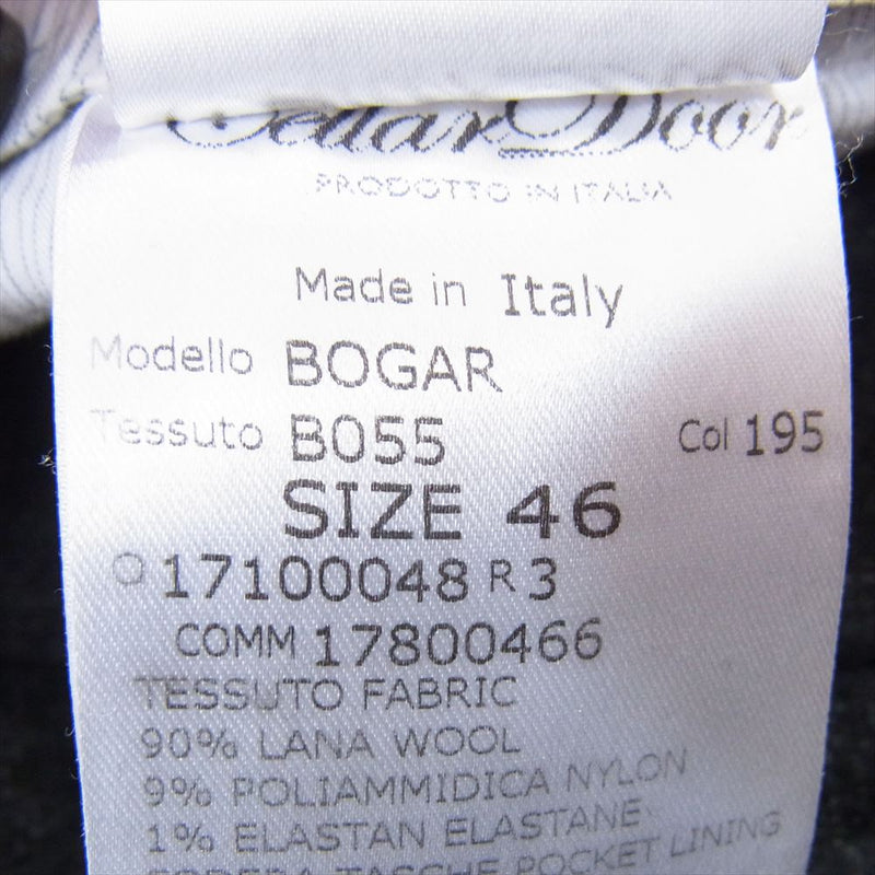 セラードアー イタリア製 BOGAR ウール ストライプ ２タック スラックス パンツ グレー系 46【中古】