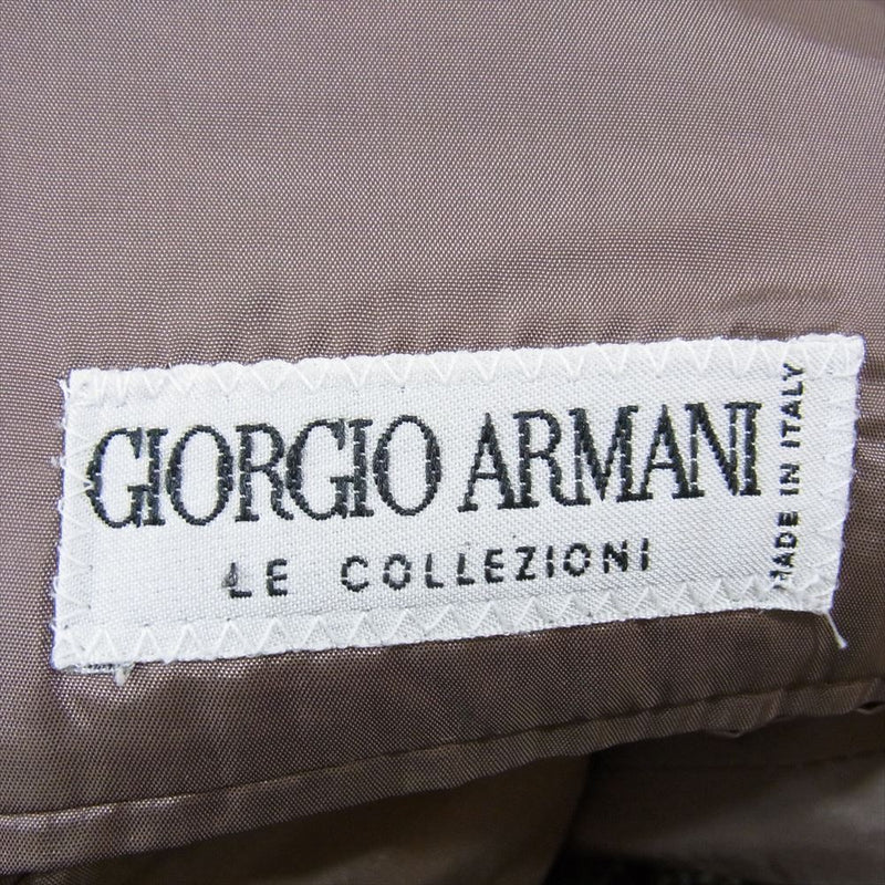 GIORGIO ARMANI ジョルジオアルマーニ イタリア製 ヴァージン ウール ツイード 3B テーラード ジャケット ブラウン系 36【中古】