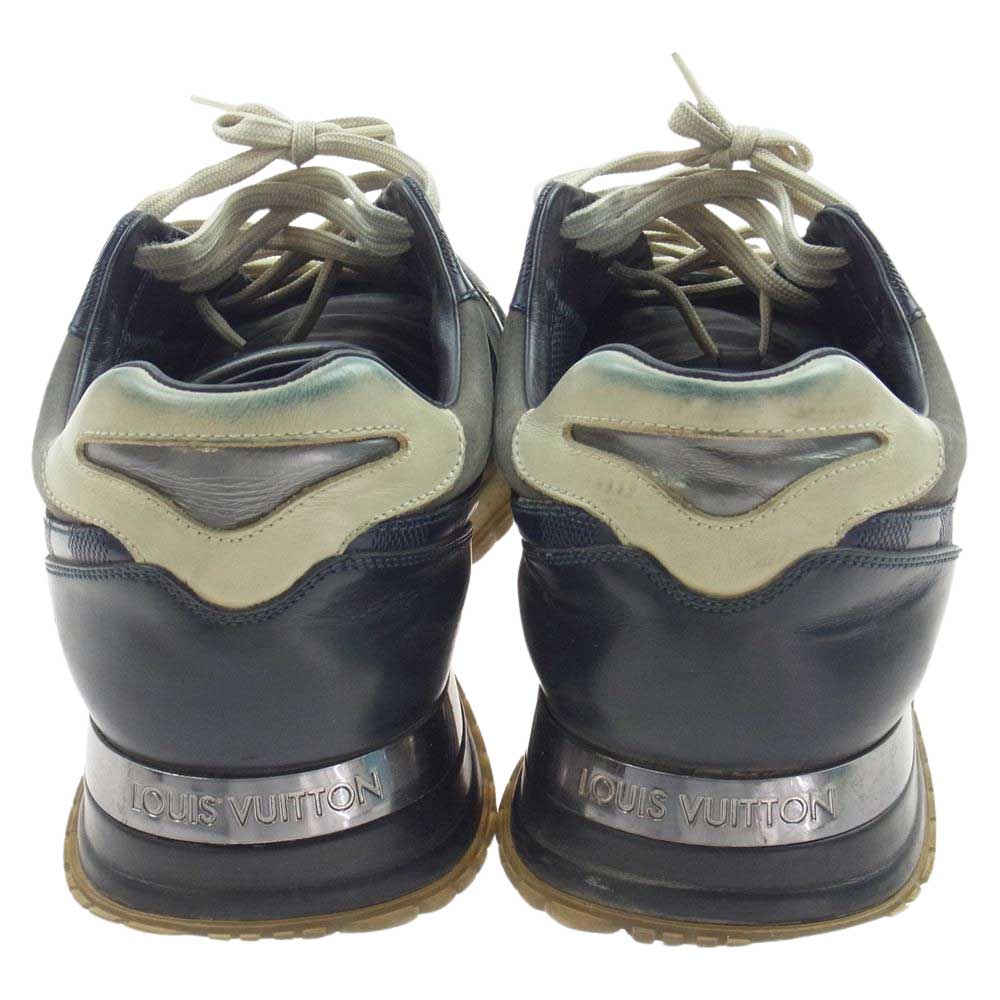LOUIS VUITTON ルイ・ヴィトン ランアウェイ スニーカー ダミエ ローカット スニーカー  ブラック系 ネイビー系 グレー系 8.5インチ【中古】