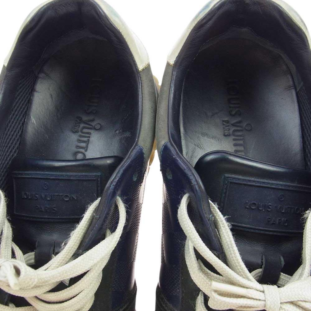 LOUIS VUITTON ルイ・ヴィトン ランアウェイ スニーカー ダミエ ローカット スニーカー  ブラック系 ネイビー系 グレー系 8.5インチ【中古】