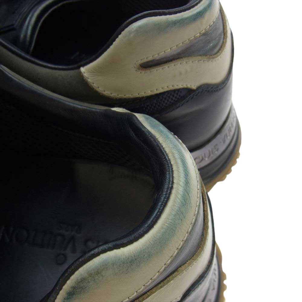 LOUIS VUITTON ルイ・ヴィトン ランアウェイ スニーカー ダミエ ローカット スニーカー  ブラック系 ネイビー系 グレー系 8.5インチ【中古】