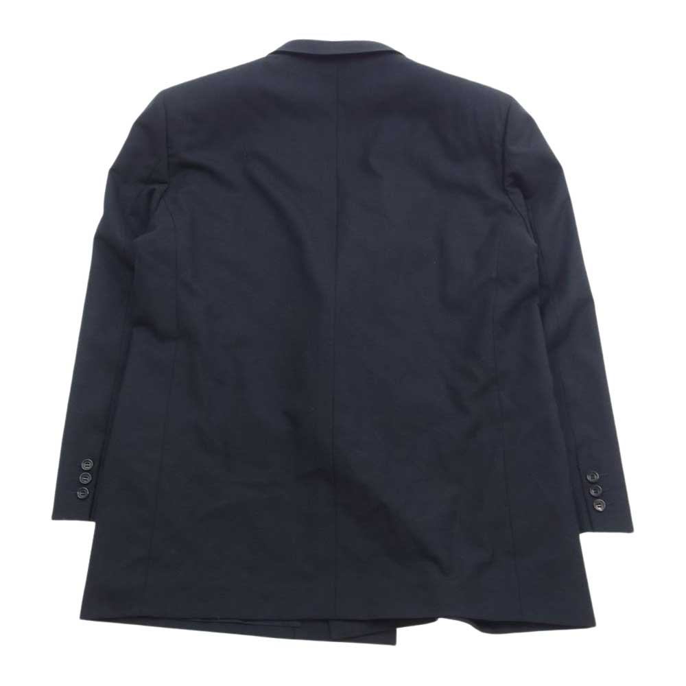 COMME des GARCONS HOMME コムデギャルソンオム 川久保オム AD1989 80s~90s ウール ダブルブレスト ピークドラペル セットアップ ジャケット スラックスパンツ ダークネイビー系 L【中古】